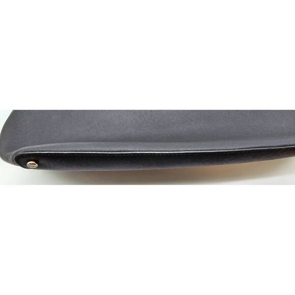 Kate Spade New York Black Leather Tote Bag With Gold Hardware & Striped Interior - Picture 8 of 9